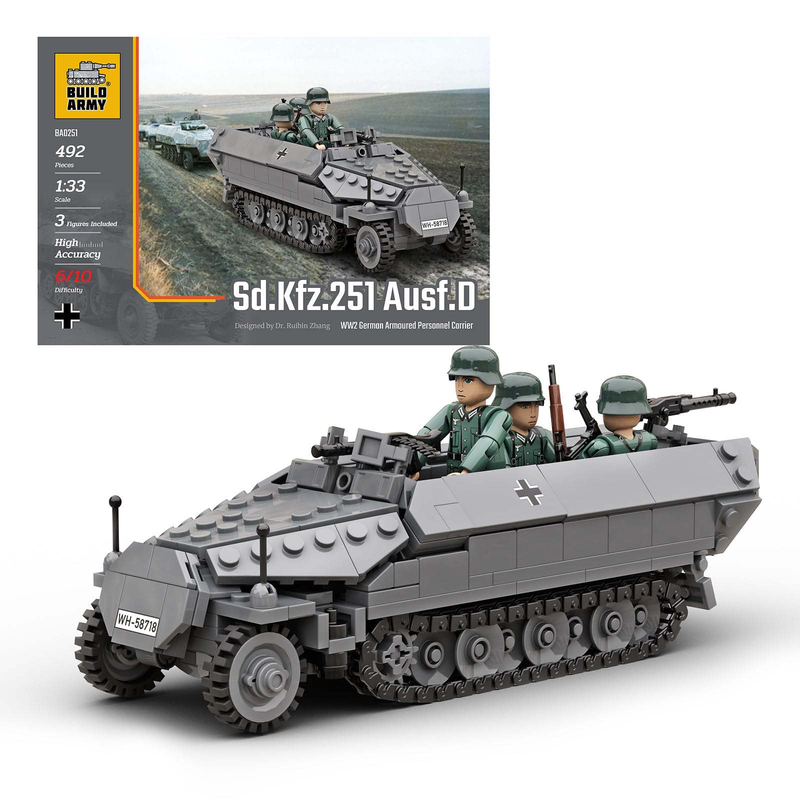 Buildarmy WW2 Sd.Kfz.251 Ausf.D Vehicles Brick Model Building